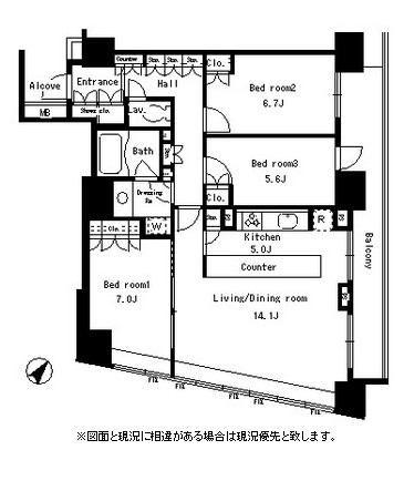 パークアクシス日本橋ステージ806号室の図面