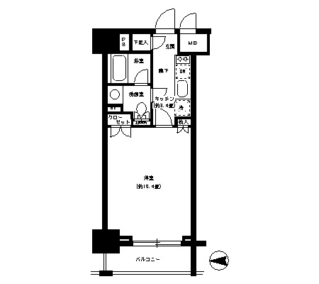 パークキューブ神田703号室の図面