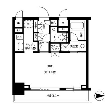 パークキューブ神田907号室の図面