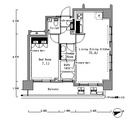 パークアクシス渋谷桜丘サウス1101号室の図面