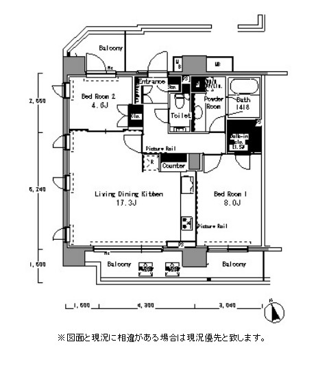 パークアクシス渋谷桜丘サウス1203号室の図面