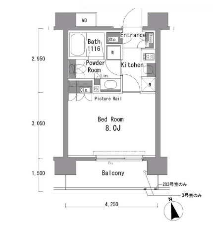 パークアクシス渋谷桜丘ウエスト1003号室の図面