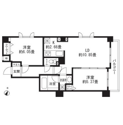 レジディア三軒茶屋Ⅱ104号室
