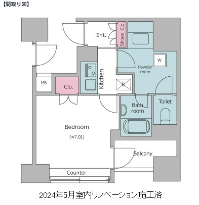 レジディア日本橋馬喰町206号室の図面
