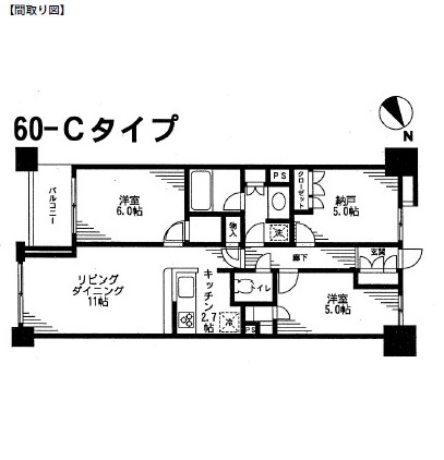 レジディア日本橋馬喰町802号室の図面