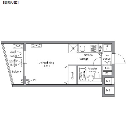 レジディア神田岩本町1103号室の図面