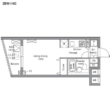 レジディア神田岩本町203号室の図面