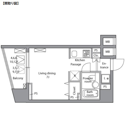 レジディア神田岩本町204号室の図面