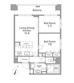 レジディア築地1102号室の図面