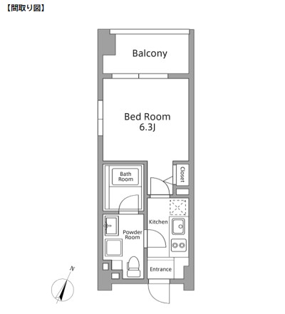 レジディア築地301号室の図面