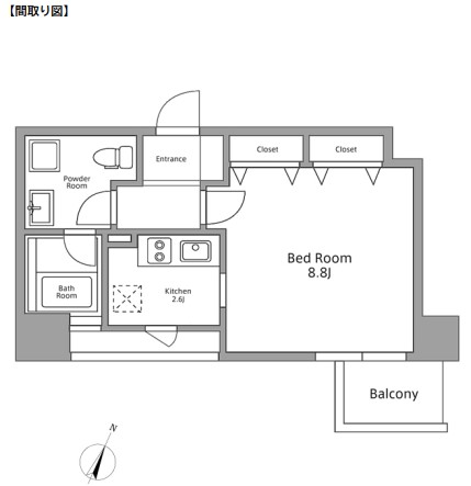 レジディア築地307号室の図面
