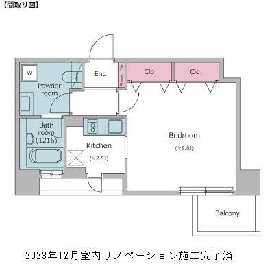 レジディア築地607号室の図面