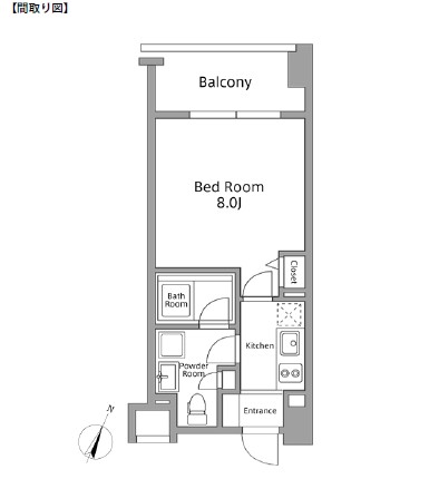 レジディア築地703号室の図面