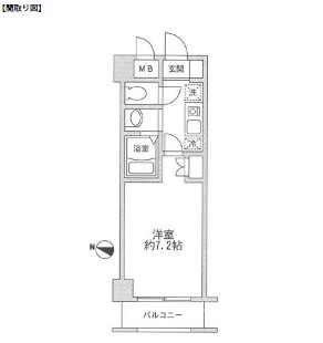 レジディア新宿イースト403号室の図面