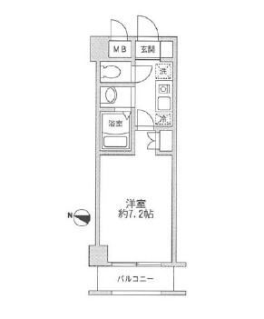 レジディア新宿イースト406号室の図面