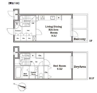 レジディア西新宿Ⅱ111号室の図面