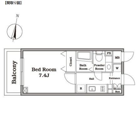 レジディア西新宿Ⅱ203号室の図面