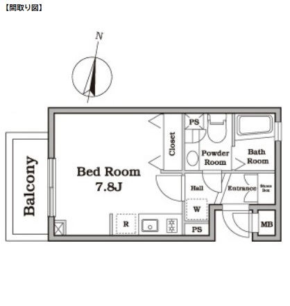 レジディア西新宿Ⅱ205号室の図面