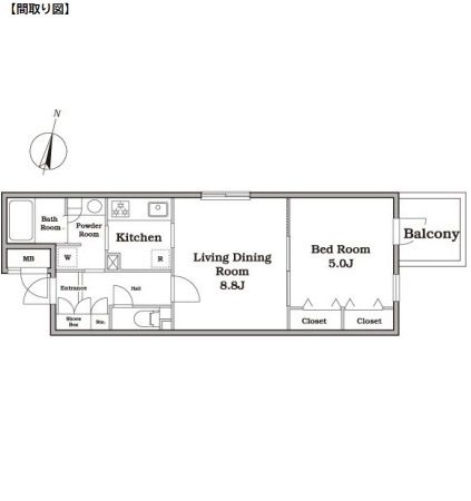 レジディア西新宿Ⅱ220号室の図面