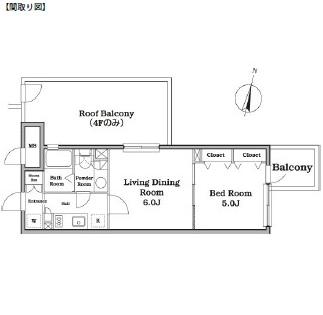 レジディア西新宿Ⅱ222号室の図面
