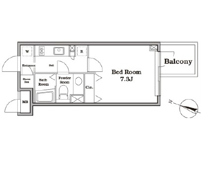 レジディア西新宿Ⅱ309号室の図面