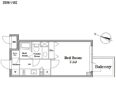 レジディア西新宿Ⅱ313号室の図面