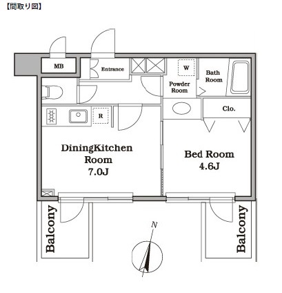 レジディア西新宿Ⅱ404号室の図面