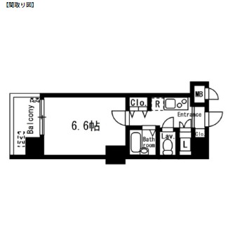 レジディア神楽坂603号室の図面