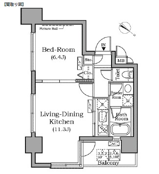 レジディア広尾南303号室の図面