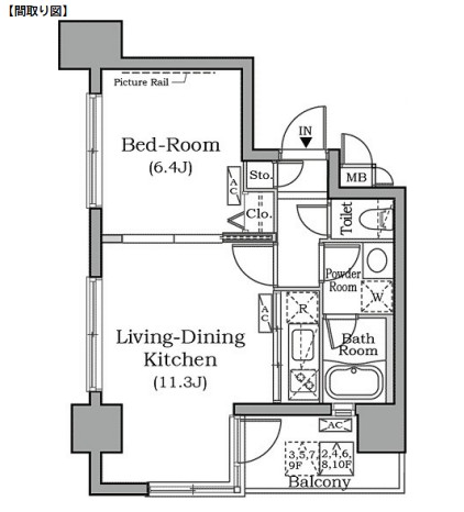 レジディア広尾南403.号室の図面