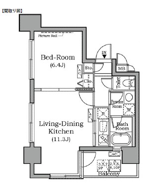 レジディア広尾南503号室の図面