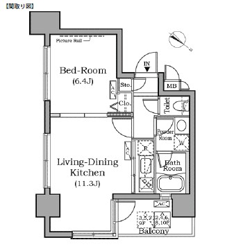 レジディア広尾南603号室の図面