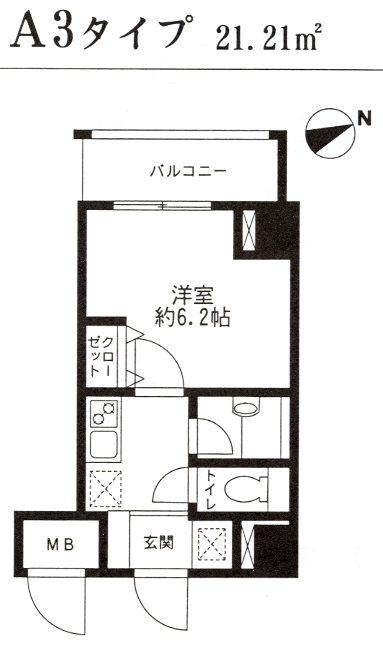 レジディア東品川512号室の図面