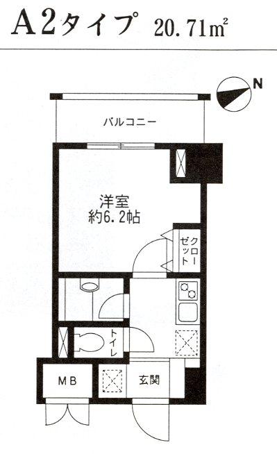 レジディア東品川710号室の図面