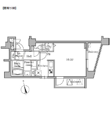 レジディア大井町Ⅱ405号室の図面