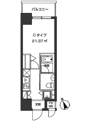 レジディア虎ノ門1002号室の図面