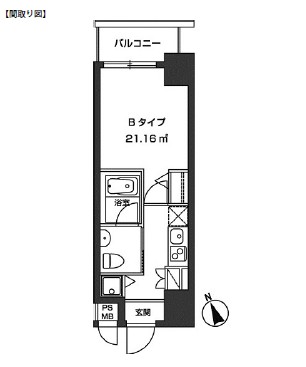 レジディア虎ノ門1304号室の図面