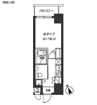レジディア虎ノ門202号室の図面