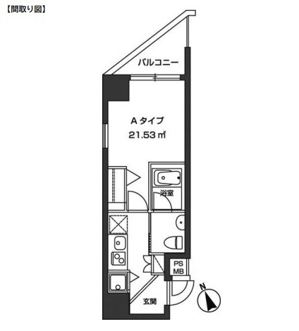 レジディア虎ノ門203号室の図面
