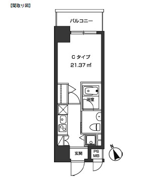レジディア虎ノ門302号室の図面