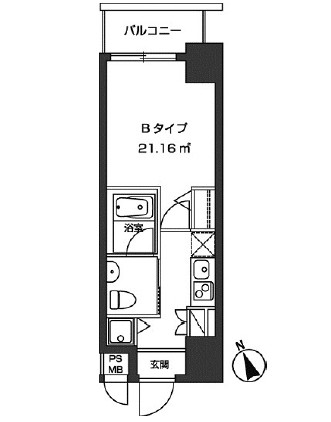 レジディア虎ノ門404号室の図面
