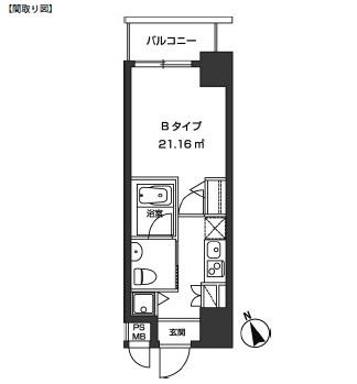 レジディア虎ノ門704号室の図面
