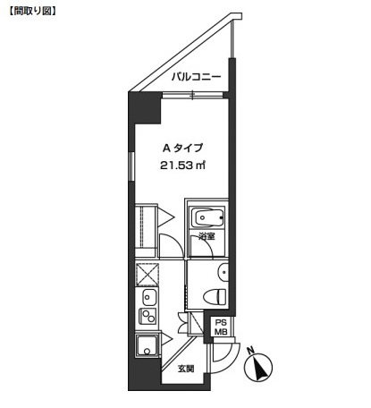 レジディア虎ノ門705号室の図面
