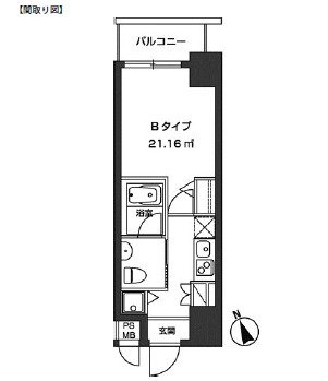 レジディア虎ノ門804号室の図面