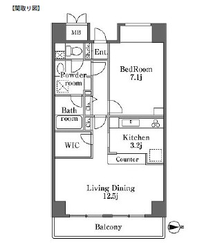 レジディア芝浦1310号室の図面