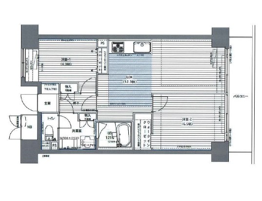 レジディア芝浦202号室の図面