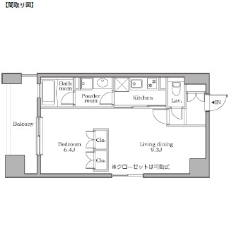 レジディア芝大門Ⅱ504号室の図面