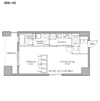 レジディア芝大門Ⅱ804号室の図面