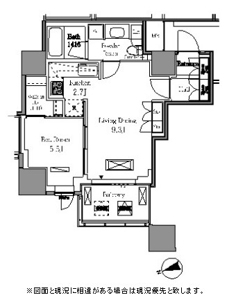 レジディアタワー目黒不動前1113号室の図面