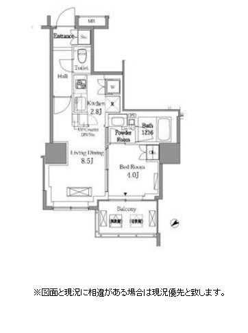 レジディアタワー目黒不動前1201号室の図面
